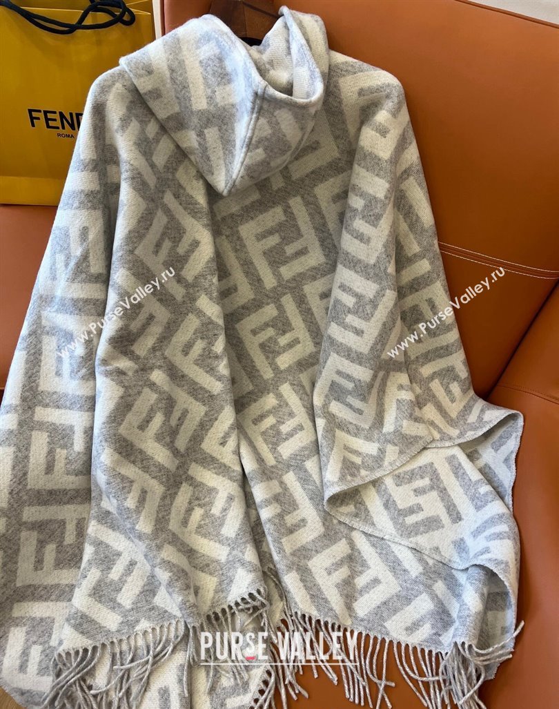 Fendi Cashmere Cape Light Grey 2024 0131 (A-240131014)