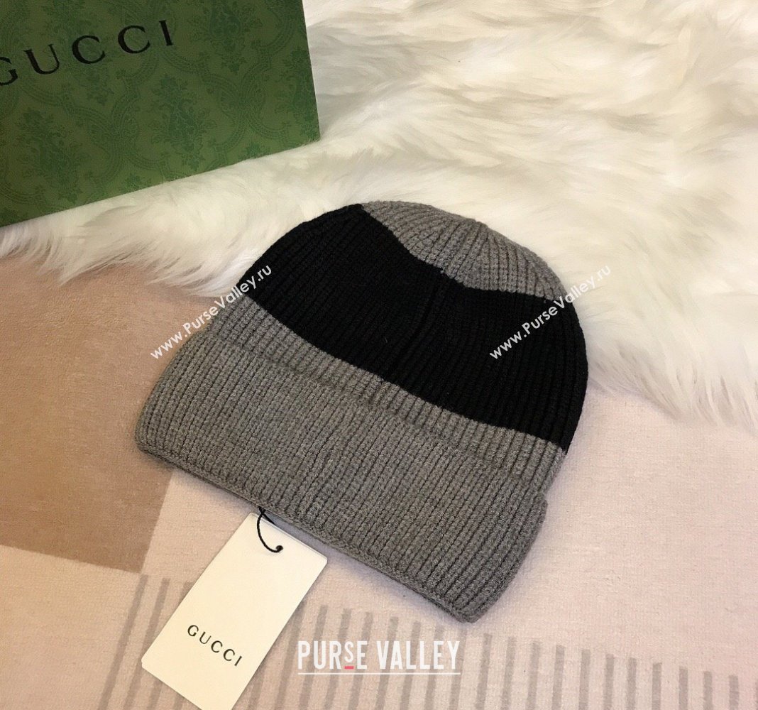 Gucci Knit Hat with Sequins GG Grey/Black 2024 0131 (A-240131028)