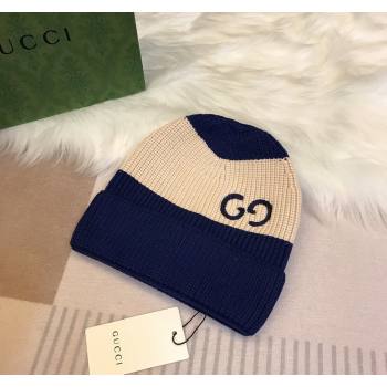 Gucci Knit Hat with Sequins GG Light Beige/Blue 2024 0131 (A-240131030)