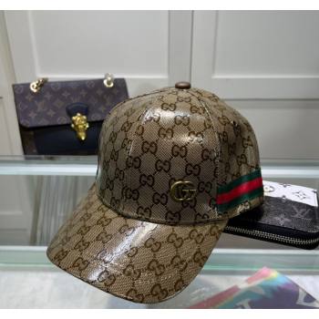 Gucci GG Crystal Canvas Baseball Hat Beige 2024 760147 (A-240131037)