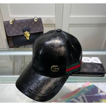 Gucci GG Crystal Canvas Baseball Hat Black 2024 760147 (A-240131039)