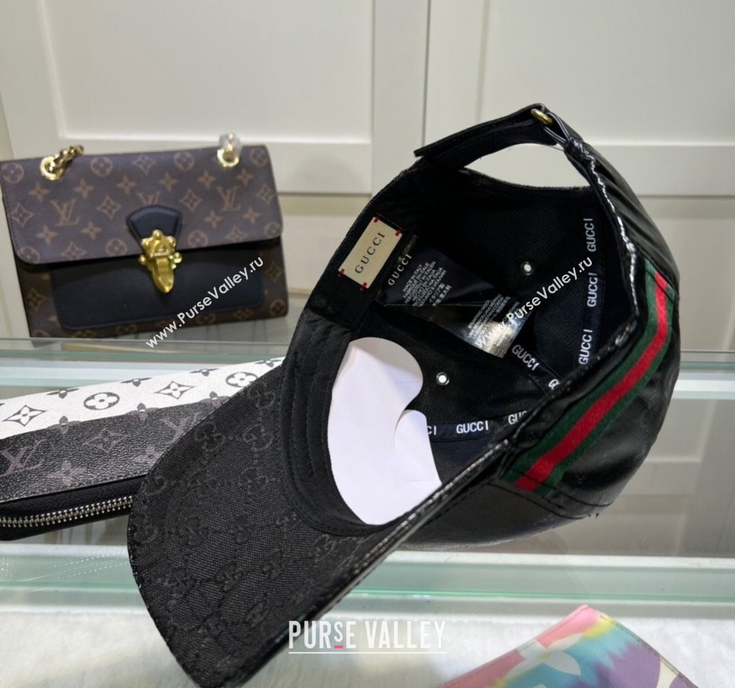 Gucci GG Crystal Canvas Baseball Hat Black 2024 760147 (A-240131039)