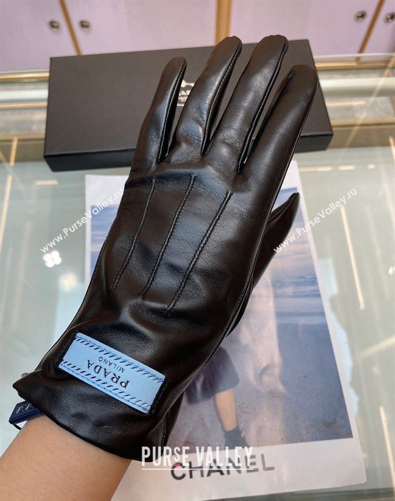 Prada Lambskin Gloves with Zip Black 2024 0131 (A-240131083)