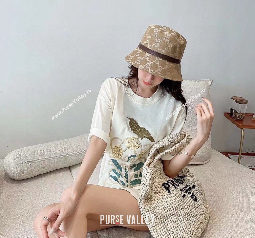 Celine Triomphe Fabric Bucket Hat Beige 2024 0301 (XMN-240301071)