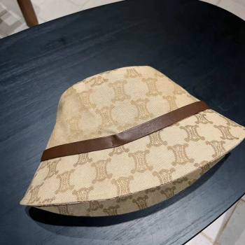 Celine Triomphe Fabric Bucket Hat Beige 2024 0301 (XMN-240301071)