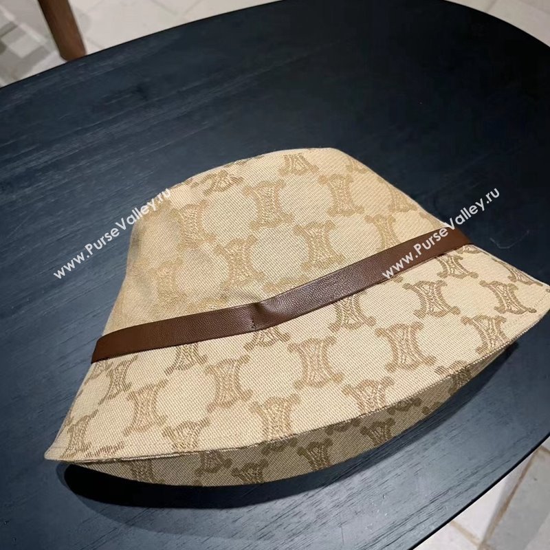 Celine Triomphe Fabric Bucket Hat Beige 2024 0301 (XMN-240301071)