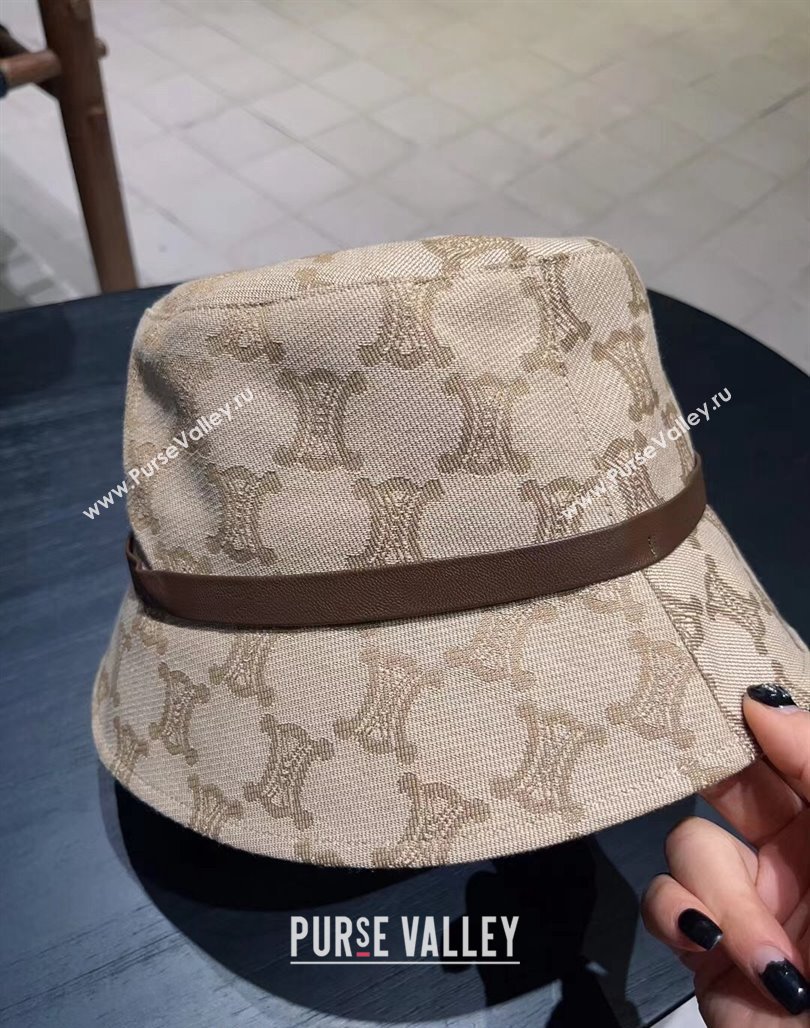 Celine Triomphe Fabric Bucket Hat Beige 2024 0301 (XMN-240301071)