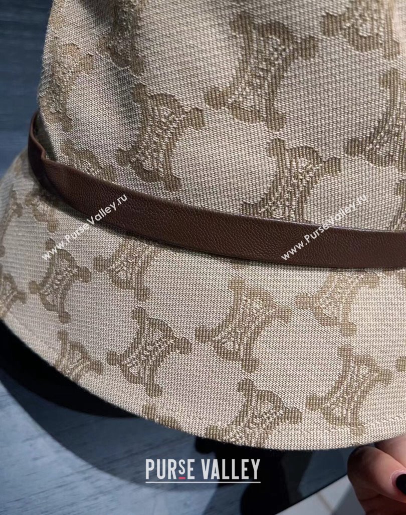 Celine Triomphe Fabric Bucket Hat Beige 2024 0301 (XMN-240301071)