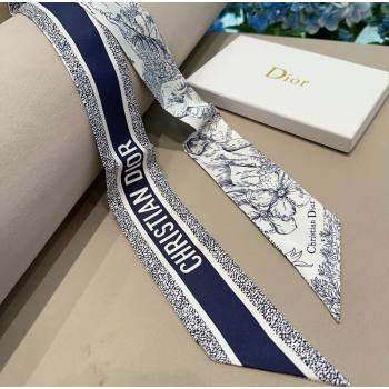 Dior Silk Bandeau Scarf 6x100cm Blue 2024 0304 (XMN-240304040)