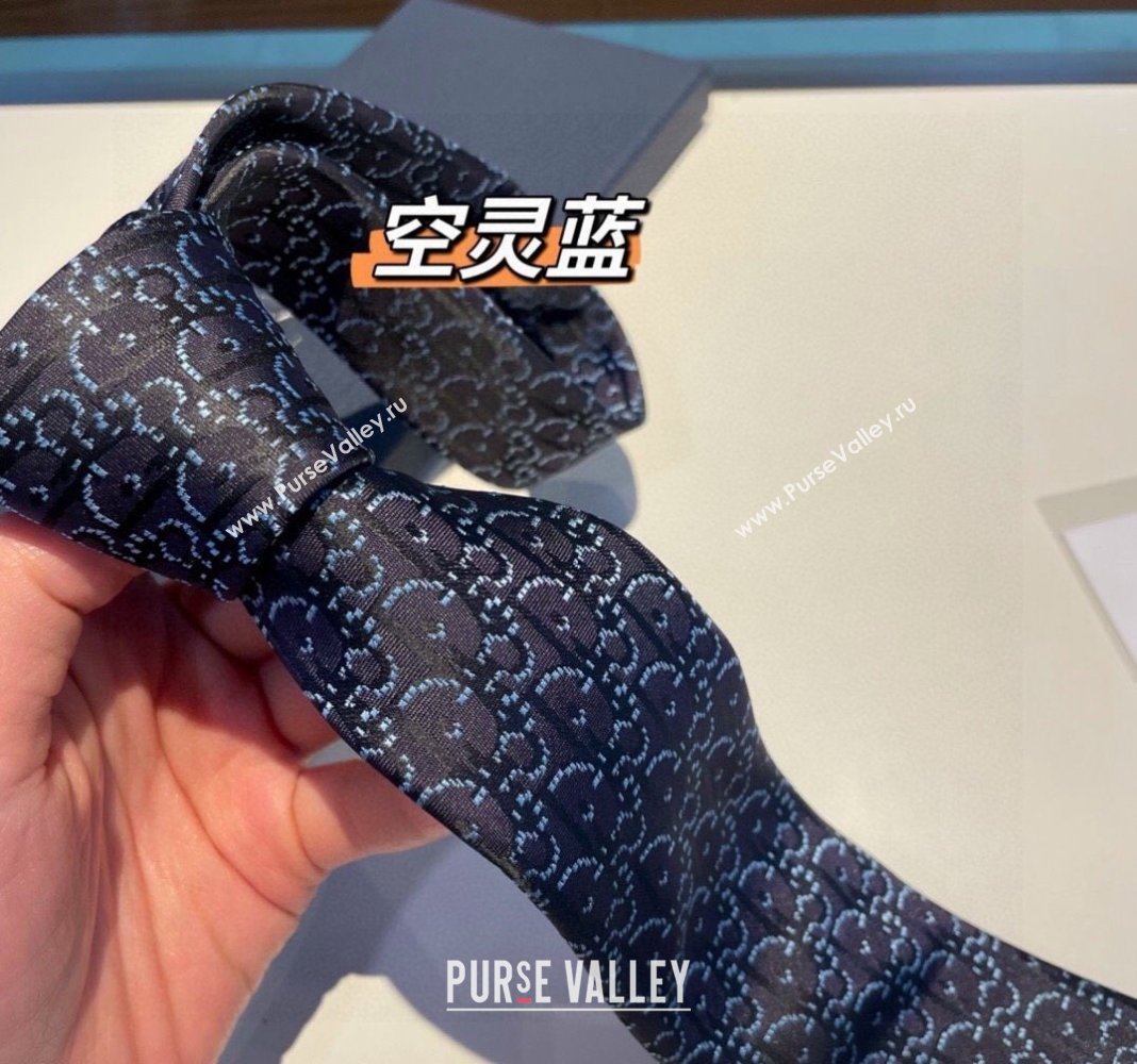 Dior Maxi Oblique Silk Tie Blue 2 2024 030401 (XMN-240304113)