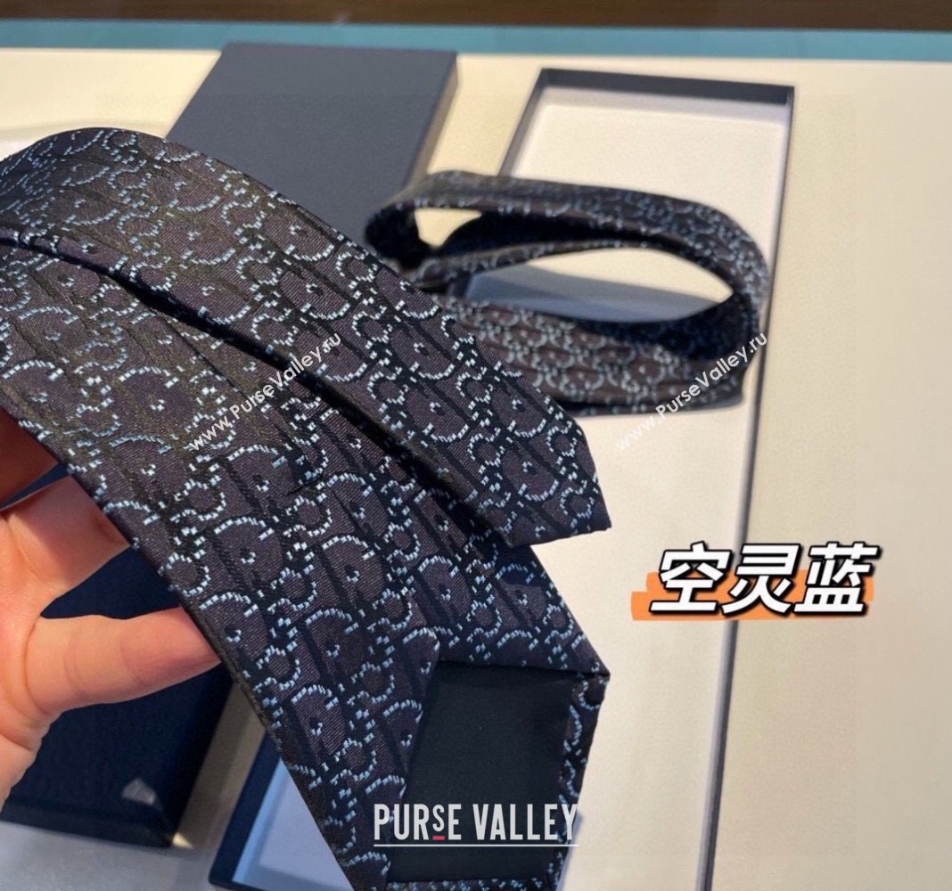 Dior Maxi Oblique Silk Tie Blue 2 2024 030401 (XMN-240304113)