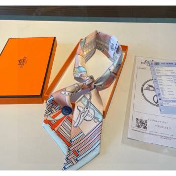 Hermes Silk Bandeau Scarf 5x86cm Light Blue 2024 0304 (XMN-240304042)