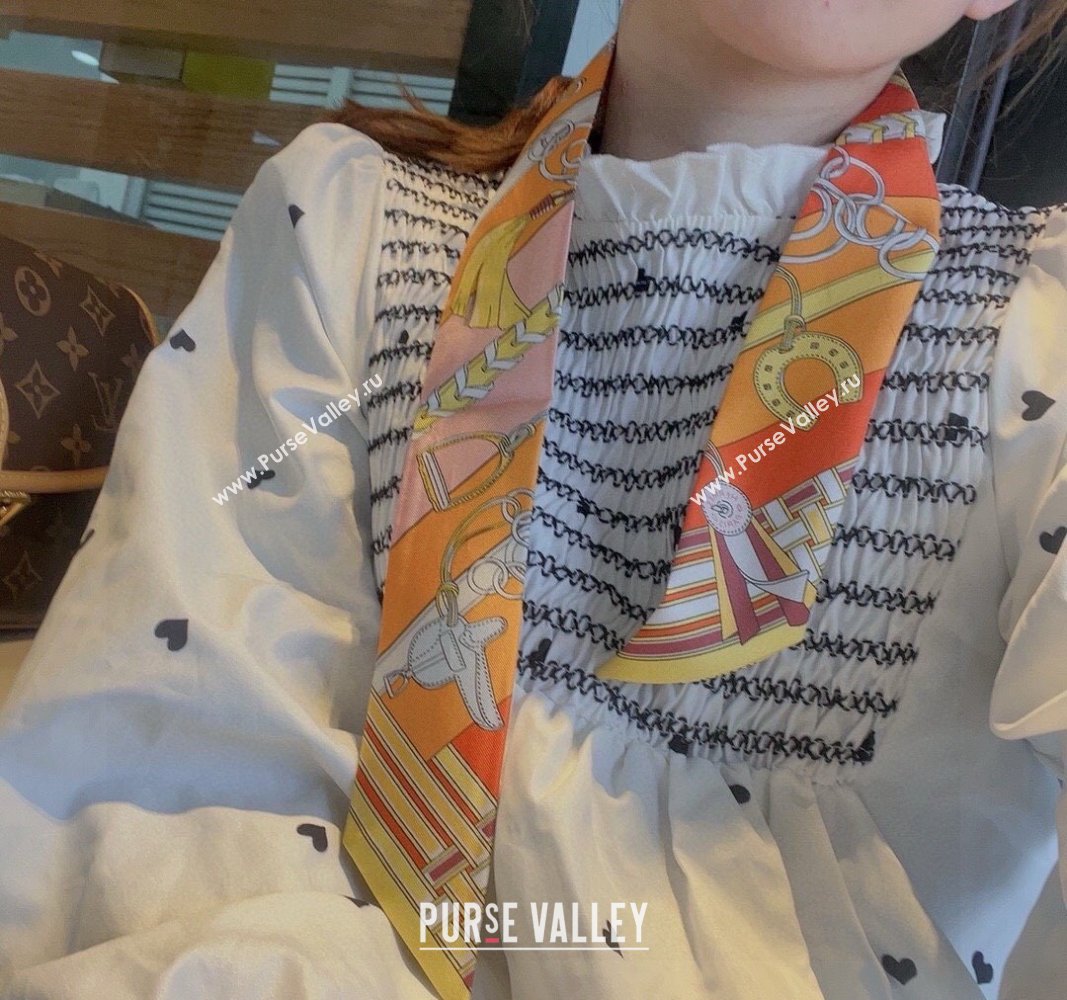 Hermes Silk Bandeau Scarf 5x86cm Yellow 2024 0304 (XMN-240304043)