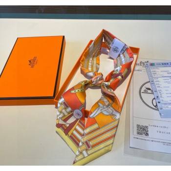 Hermes Silk Bandeau Scarf 5x86cm Yellow 2024 0304 (XMN-240304043)