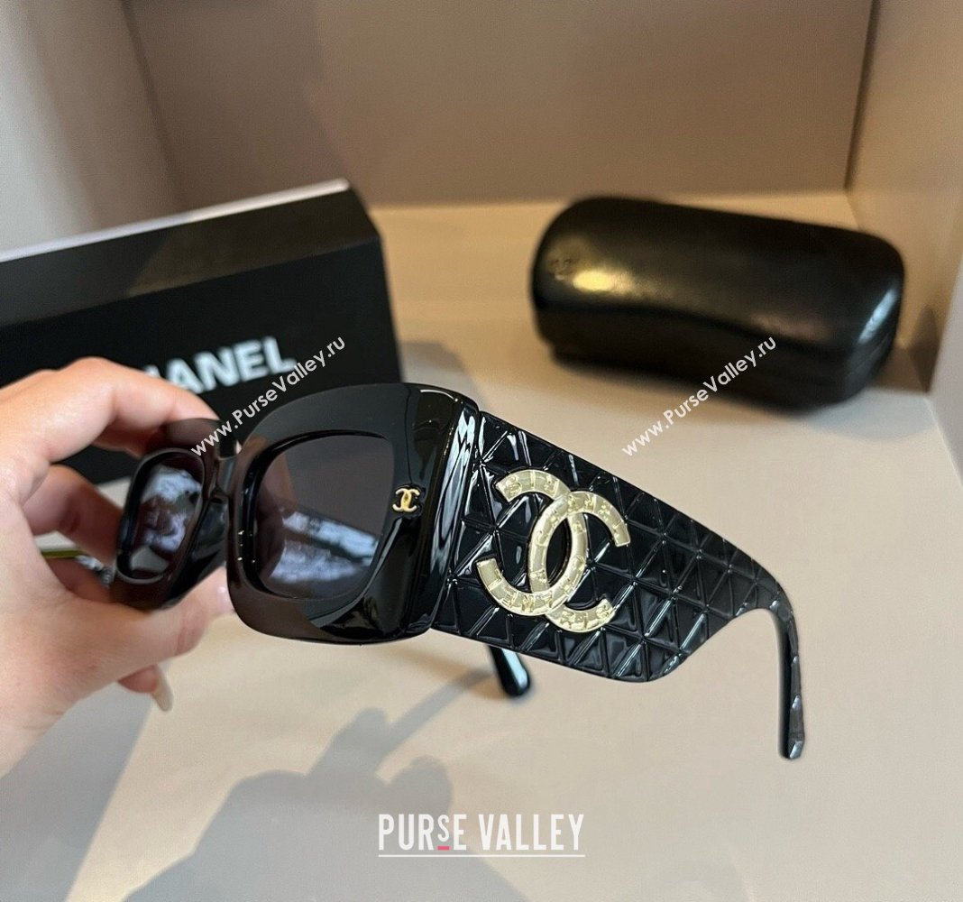 Chanel Quilted Sunglasses Black 2024 030406 (XMN-240304140)