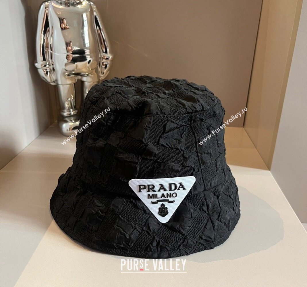 Prada Bucket Hat Black1/White 2024 0301 (XMN-240301086)