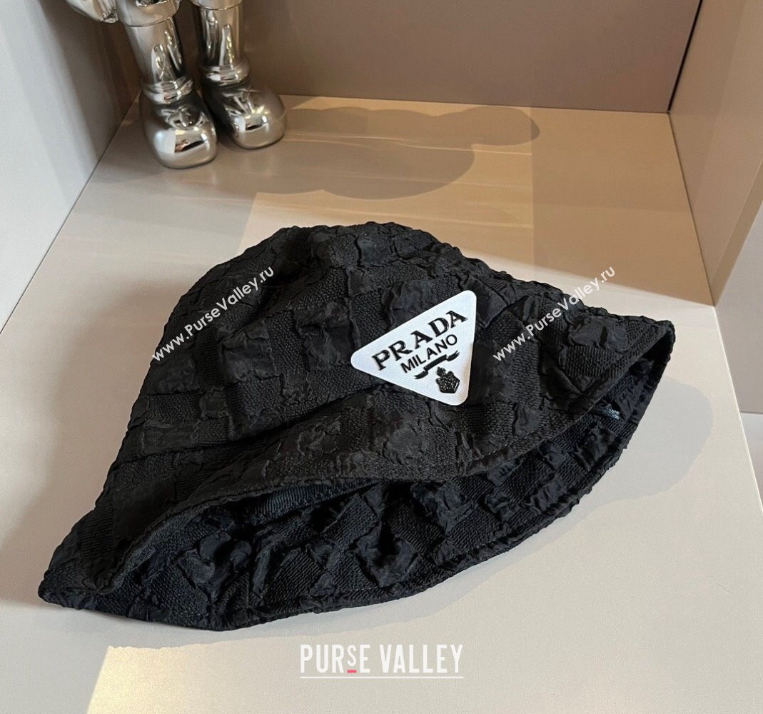 Prada Bucket Hat Black1/White 2024 0301 (XMN-240301086)