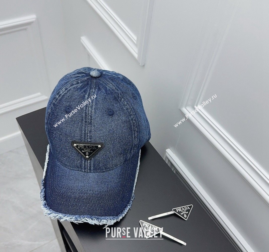 Prada Denim Baseball hat Blue/Black 2024 0301 (XMN-240301088)