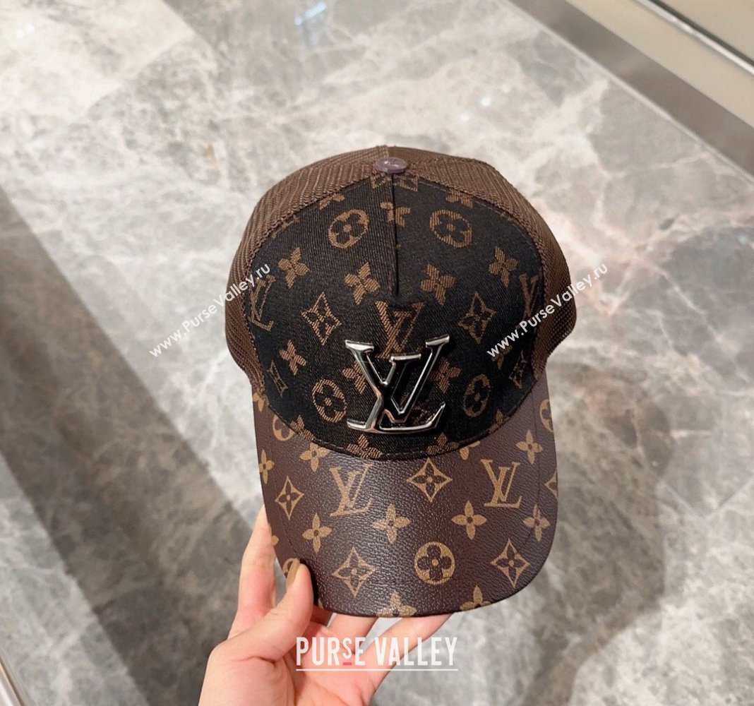 Louis Vuitton Monogram and Mesh Baseball hat Brown 2024 0301 (XMN-240301095)