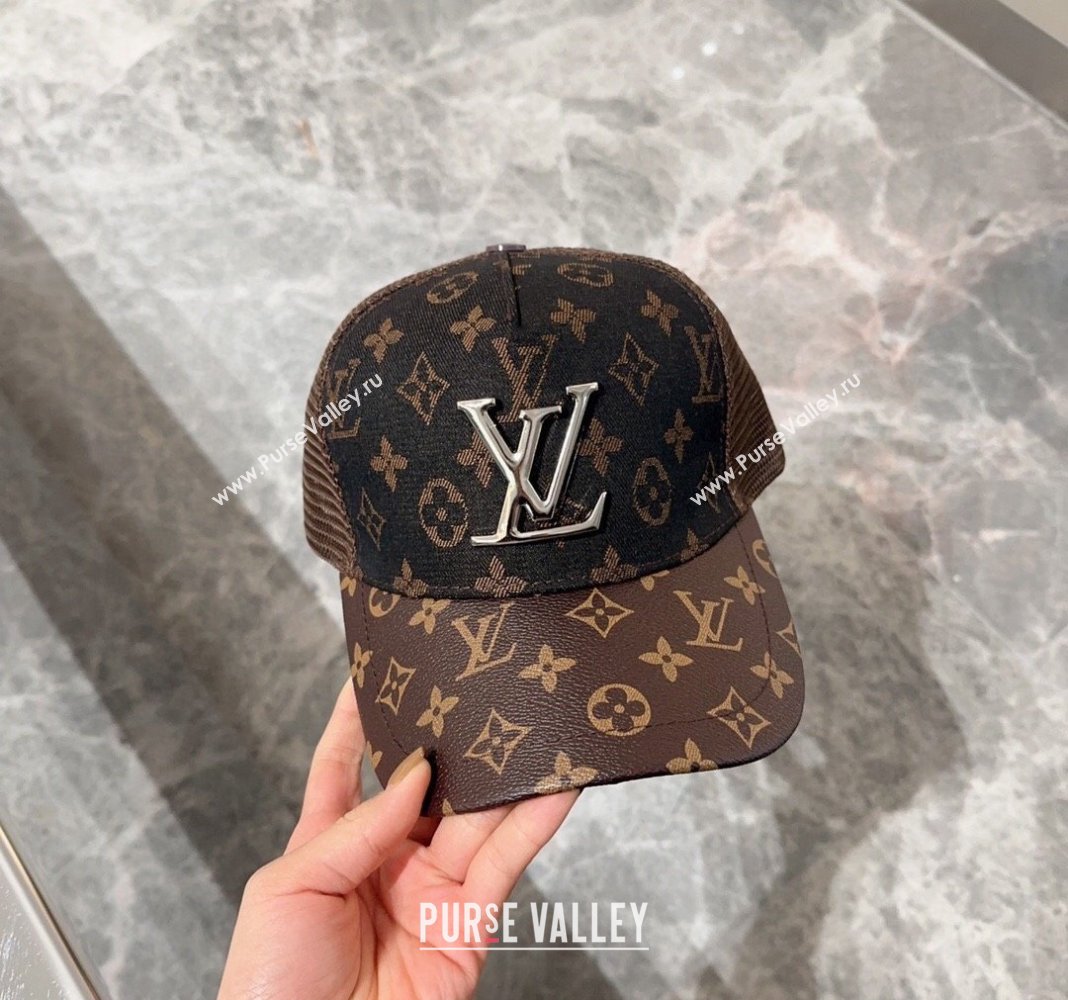 Louis Vuitton Monogram and Mesh Baseball hat Brown 2024 0301 (XMN-240301095)