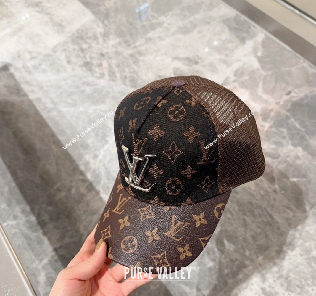 Louis Vuitton Monogram and Mesh Baseball hat Brown 2024 0301 (XMN-240301095)