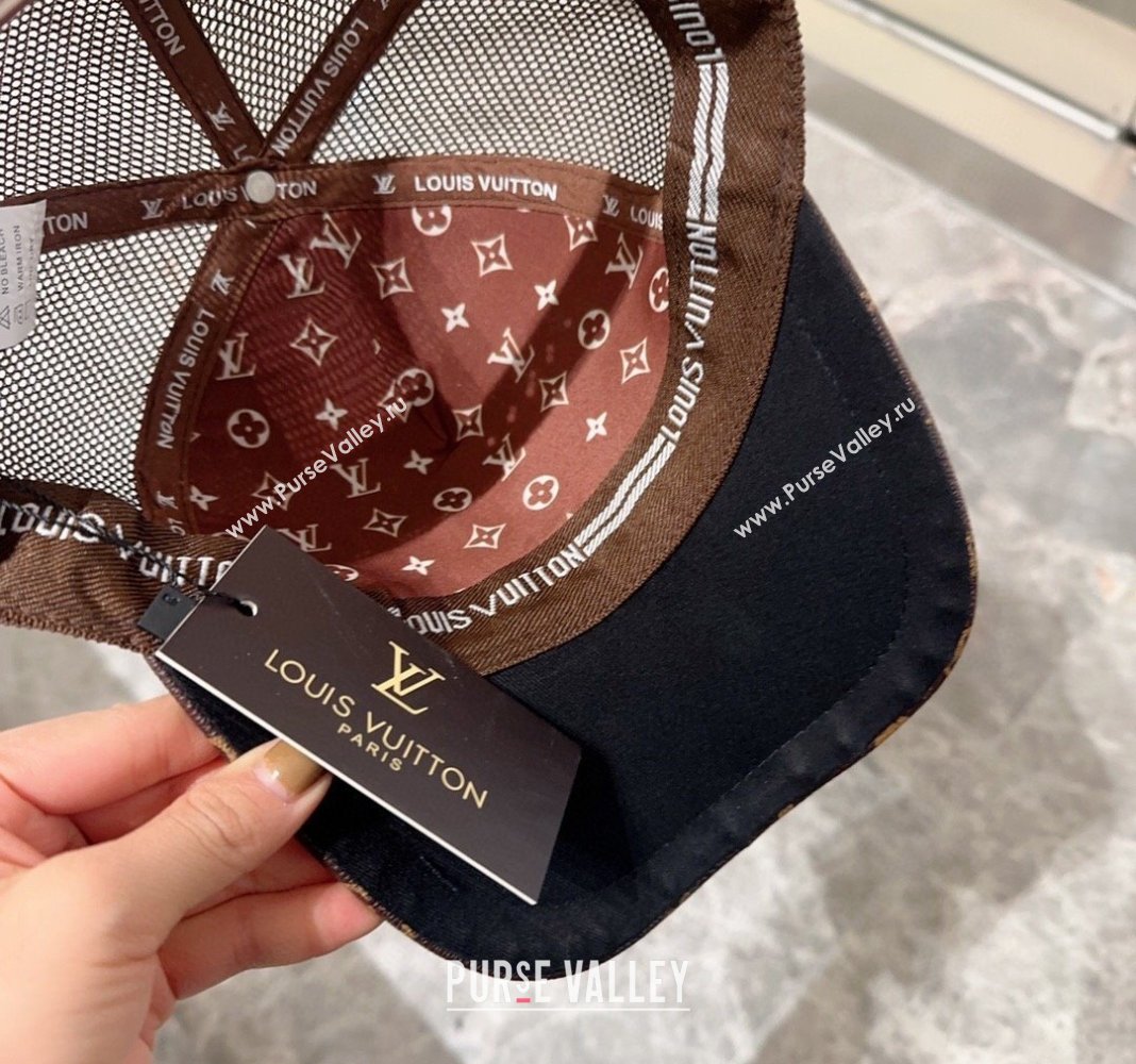 Louis Vuitton Monogram and Mesh Baseball hat Brown 2024 0301 (XMN-240301095)