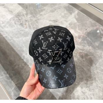 Louis Vuitton Monogram and Mesh Baseball hat Black 2024 0301 (XMN-240301096)