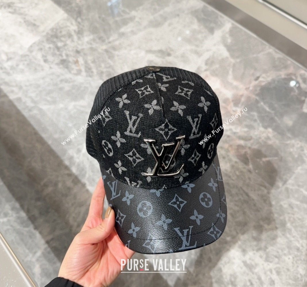 Louis Vuitton Monogram and Mesh Baseball hat Black 2024 0301 (XMN-240301096)