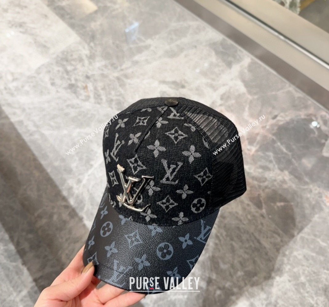 Louis Vuitton Monogram and Mesh Baseball hat Black 2024 0301 (XMN-240301096)