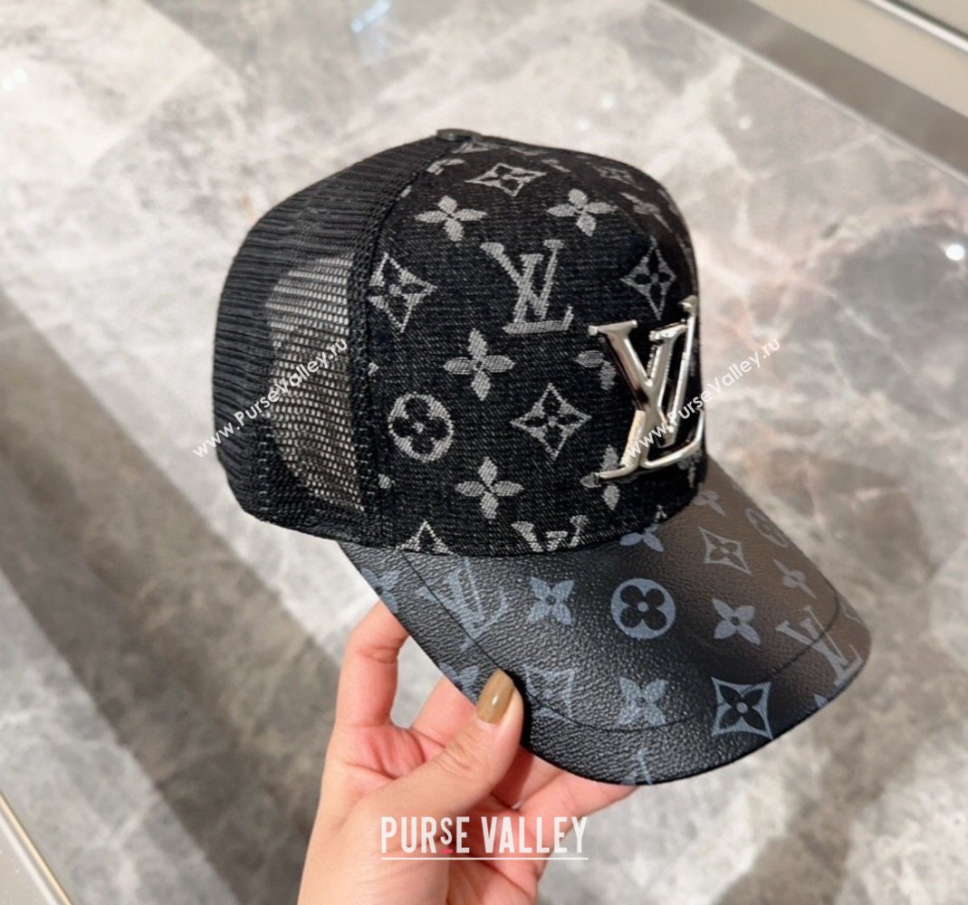 Louis Vuitton Monogram and Mesh Baseball hat Black 2024 0301 (XMN-240301096)