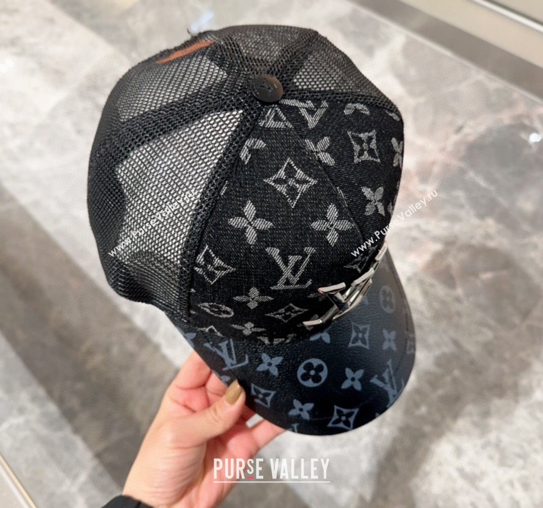 Louis Vuitton Monogram and Mesh Baseball hat Black 2024 0301 (XMN-240301096)