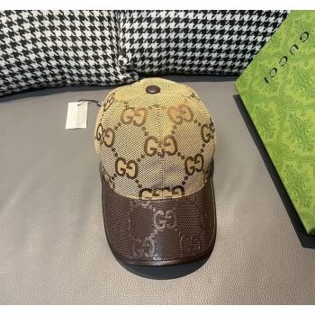 Gucci Jumbo GG Baseball hat Yellow/Brown 2024 0301 (XMN-240301099)