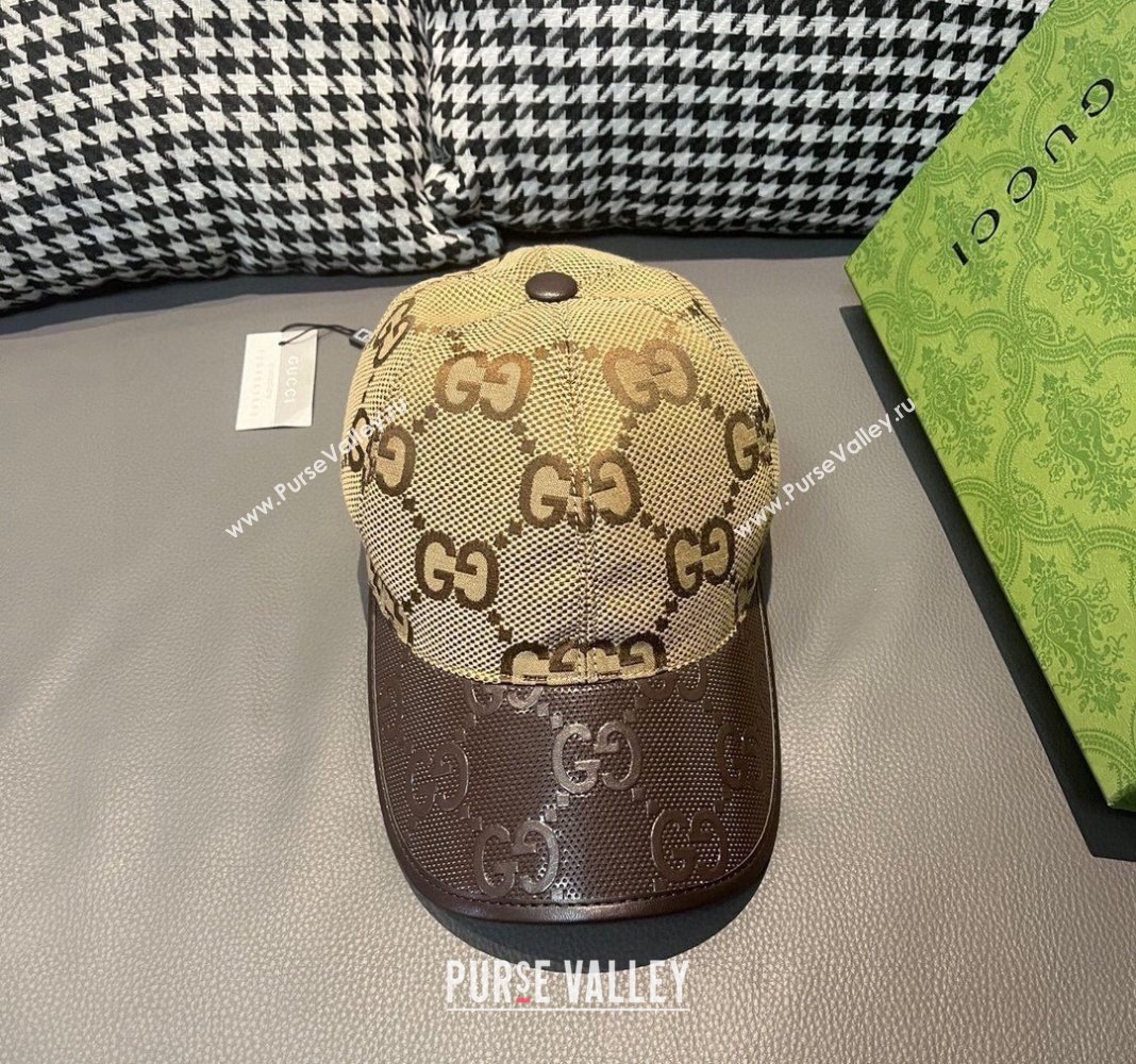 Gucci Jumbo GG Baseball hat Yellow/Brown 2024 0301 (XMN-240301099)