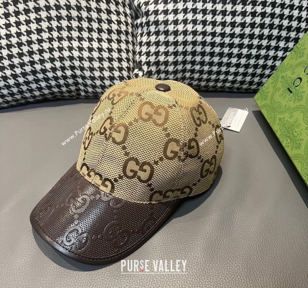 Gucci Jumbo GG Baseball hat Yellow/Brown 2024 0301 (XMN-240301099)