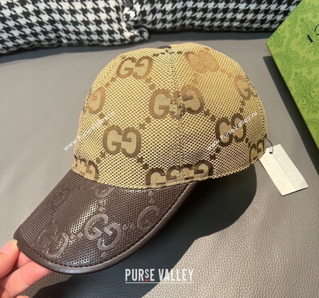 Gucci Jumbo GG Baseball hat Yellow/Brown 2024 0301 (XMN-240301099)