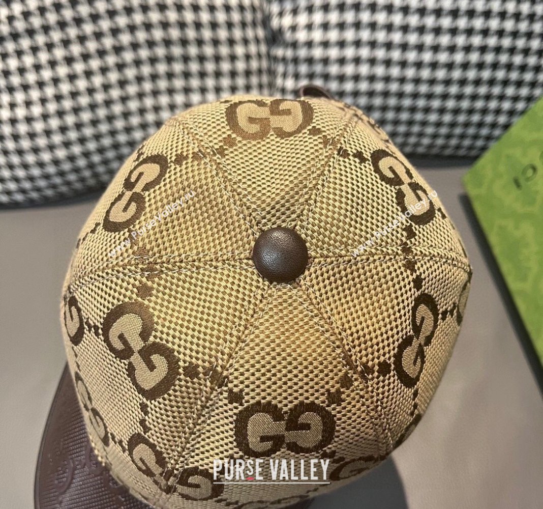 Gucci Jumbo GG Baseball hat Yellow/Brown 2024 0301 (XMN-240301099)