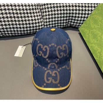 Gucci Jumbo GG Denim Baseball hat Dark Blue 2024 0301 (XMN-240301103)