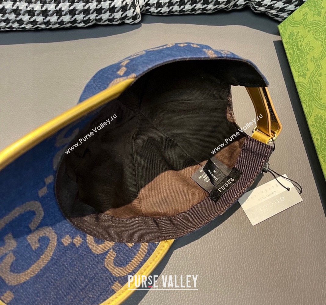 Gucci Jumbo GG Denim Baseball hat Dark Blue 2024 0301 (XMN-240301103)