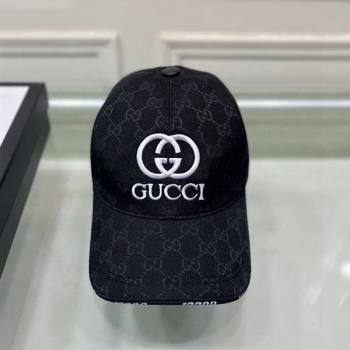 Gucci GG Canvas Baseball hat with Interlocking G Black 2024 0301 (XMN-240301109)