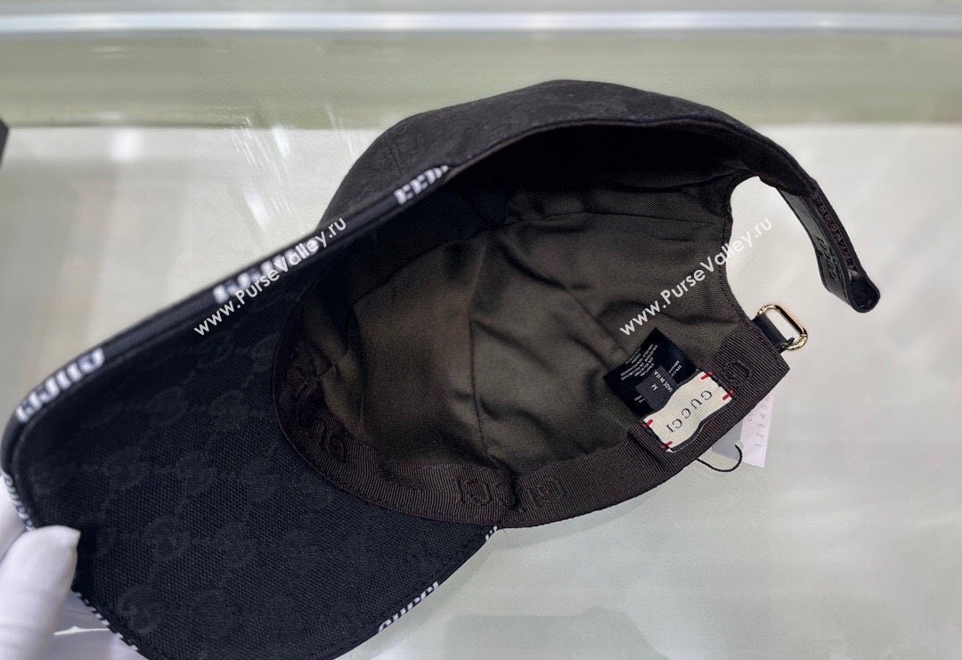 Gucci GG Canvas Baseball hat with Interlocking G Black 2024 0301 (XMN-240301109)