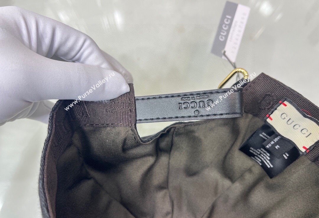 Gucci GG Canvas Baseball hat with Interlocking G Black 2024 0301 (XMN-240301109)