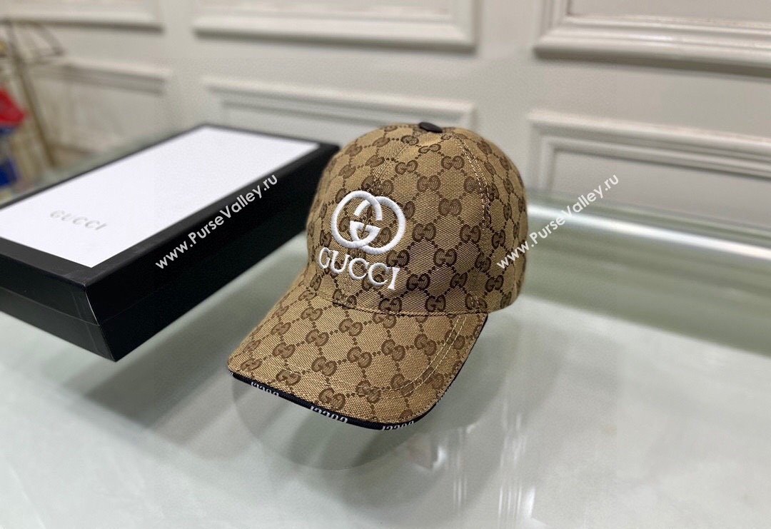 Gucci GG Canvas Baseball hat with Interlocking G Camel 2024 0301 (XMN-240301110)