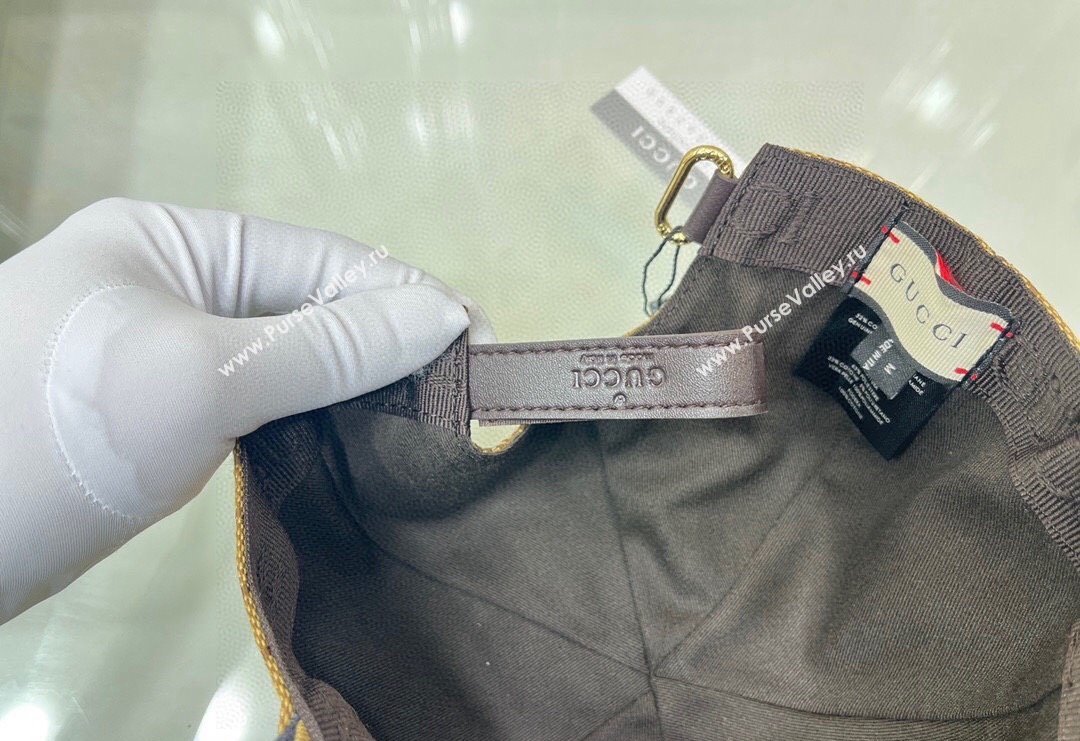 Gucci GG Canvas Baseball hat with Interlocking G Camel 2024 0301 (XMN-240301110)