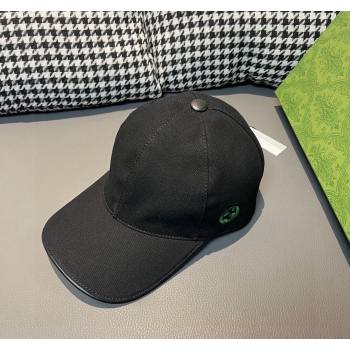 Gucci Canvas Baseball hat with Side Interlocking G Black 2024 0301 (XMN-240301112)