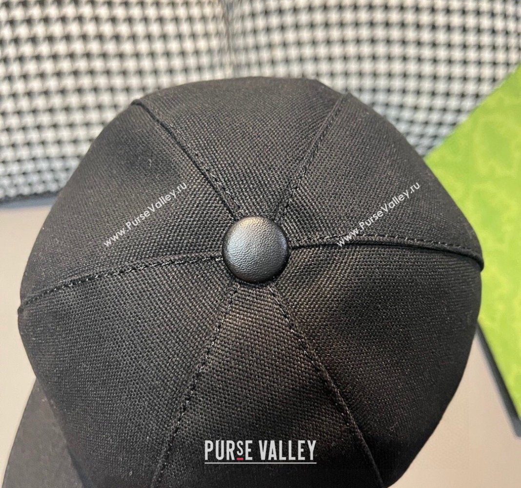 Gucci Canvas Baseball hat with Side Interlocking G Black 2024 0301 (XMN-240301112)