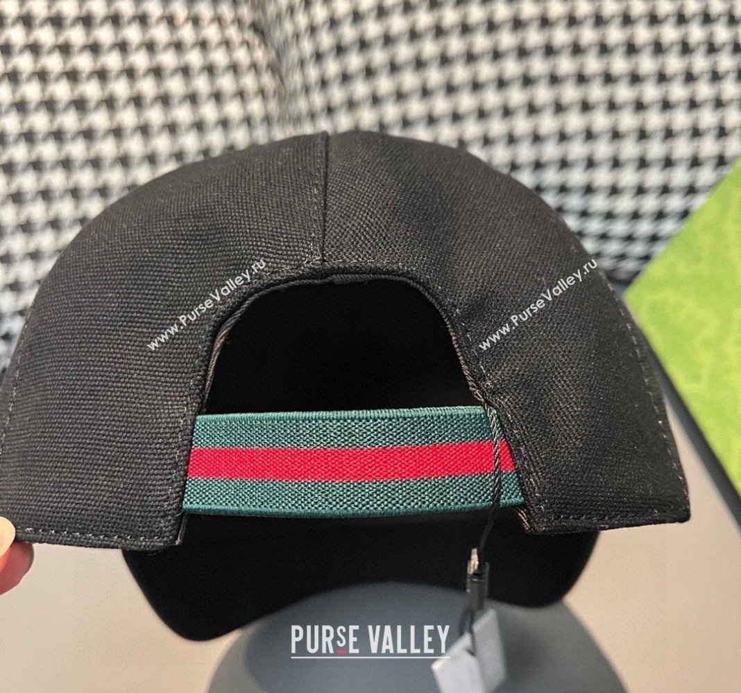 Gucci Canvas Baseball hat with Side Interlocking G Black 2024 0301 (XMN-240301112)