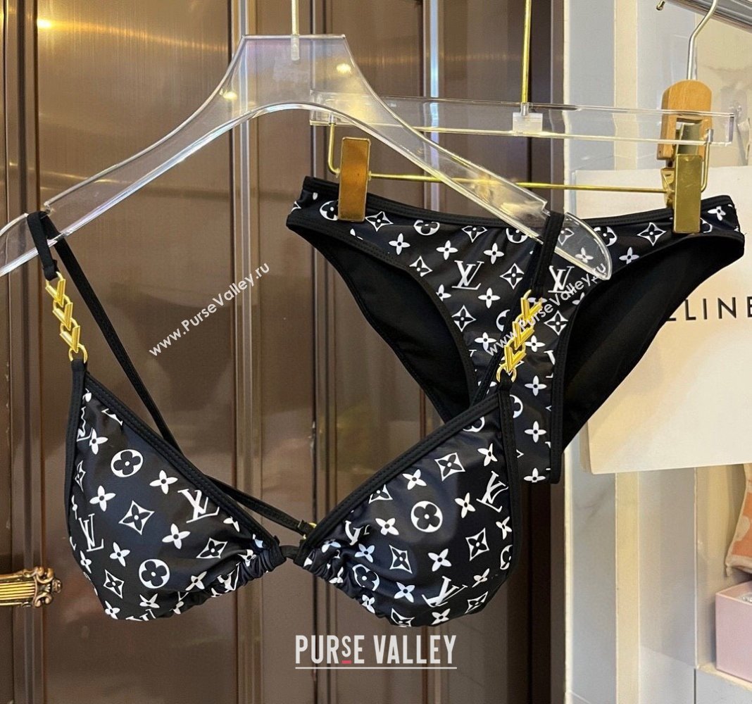 Louis Vuitton Two Pieces Swimwear Black/White/Gold 2024 030601 (XMN-240306025)