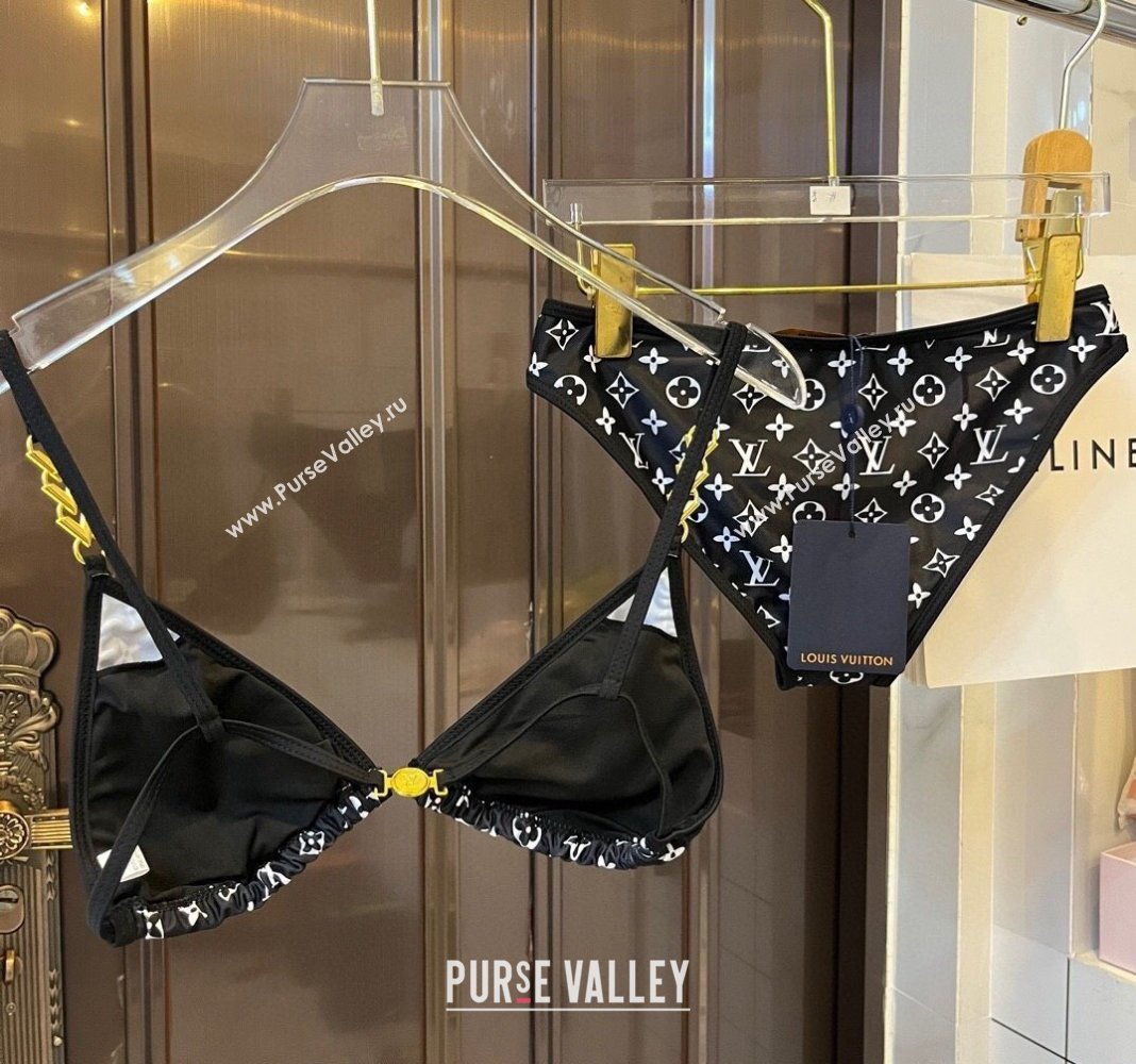 Louis Vuitton Two Pieces Swimwear Black/White/Gold 2024 030601 (XMN-240306025)
