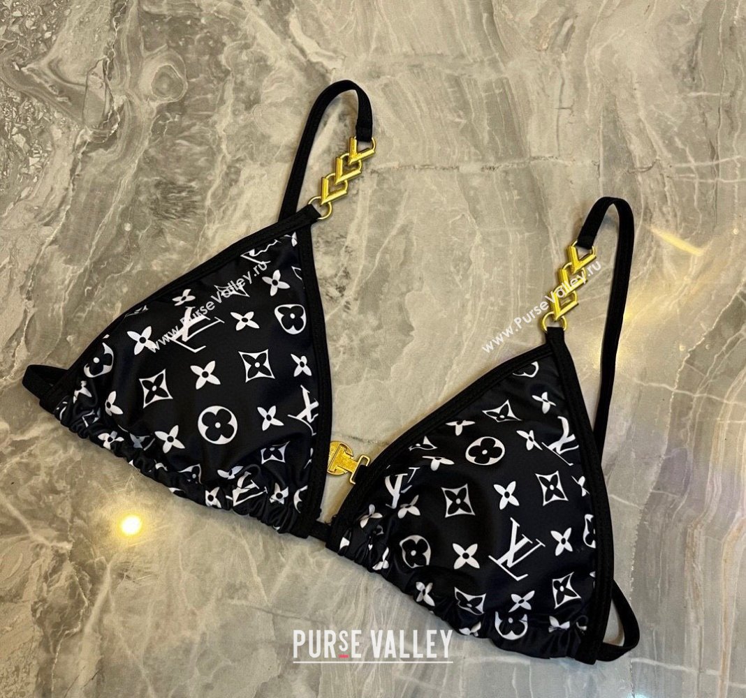 Louis Vuitton Two Pieces Swimwear Black/White/Gold 2024 030601 (XMN-240306025)