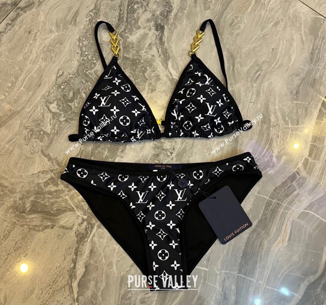 Louis Vuitton Two Pieces Swimwear Black/White/Gold 2024 030601 (XMN-240306025)